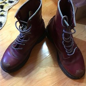 Dr Martens Oxblood 8 hole distressed womens 8
